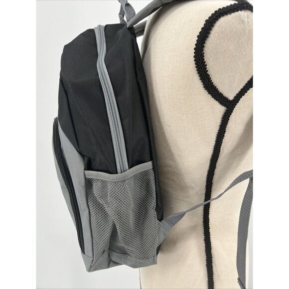 Wonder Nation Kids Backpack Adjustable Straps size L15" x W14" Black & Gray New - Picture 4 of 7
